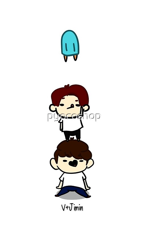 "BTS V + Jimin Chibi" by pyocoshop | Redbubble