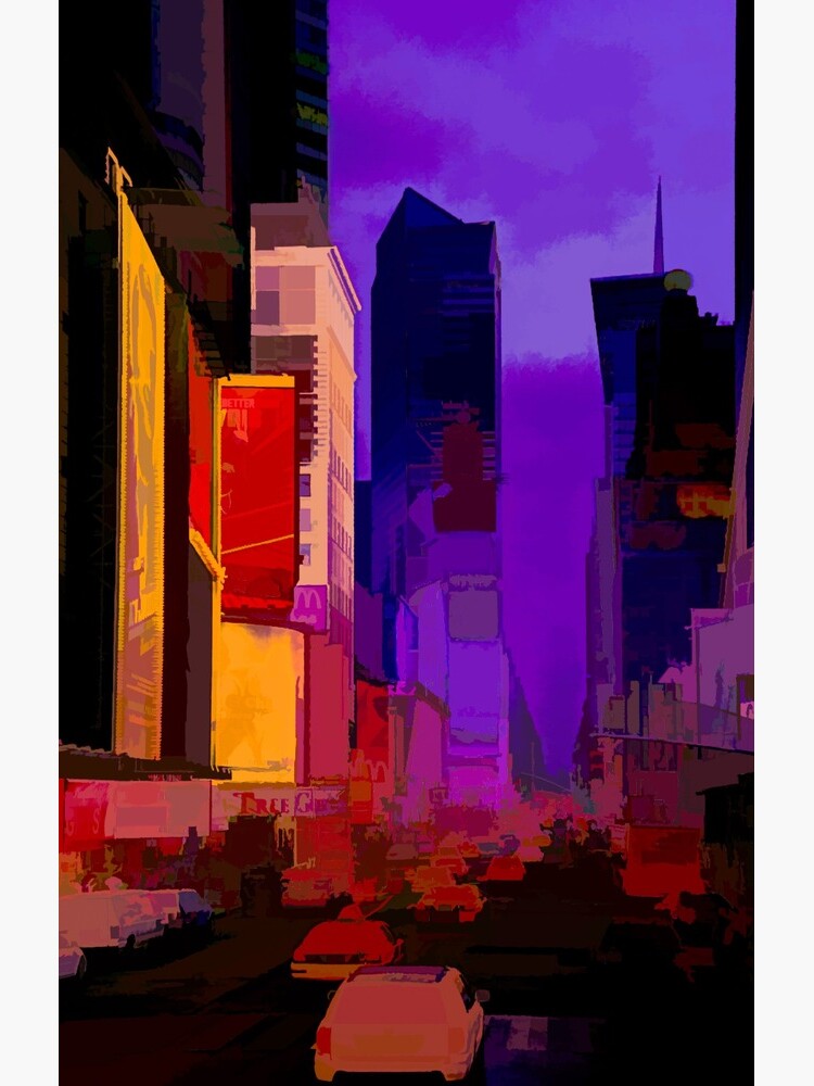 Times Square Broadway (colour pen & paint) by RayW