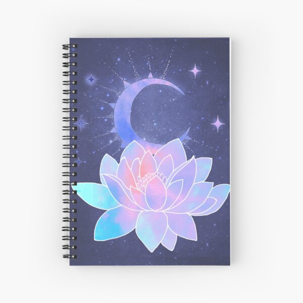 moon lotus flower Spiral Notebook