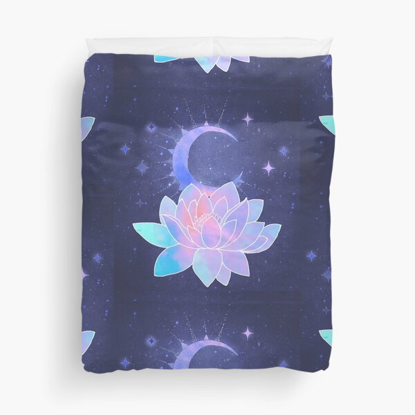 moon lotus flower Duvet Cover
