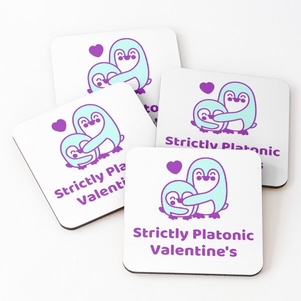 Item preview, Strictly Platonic Valentines + Penguins (Purple/Aqua) designed and sold by JoyofFriendship.