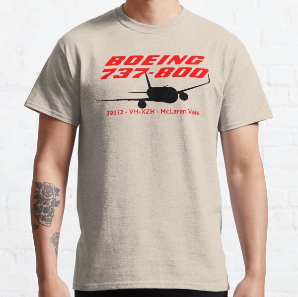 Boeing 737-800 39372 VH-XZH (Black Print) Classic T-Shirt