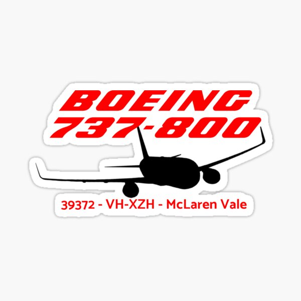 Boeing 737-800 39372 VH-XZH (Black Print) Sticker