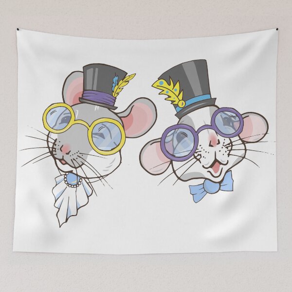 Item preview, mice in hats designed and sold by minyanna.