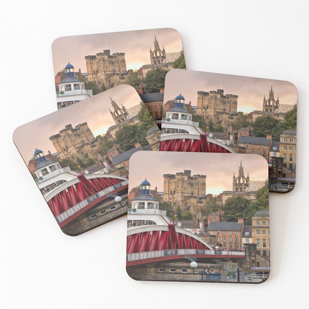Swing Bridge and Castle Keep, Newcastle, Tyne and Wear Coasters (Set of 4)