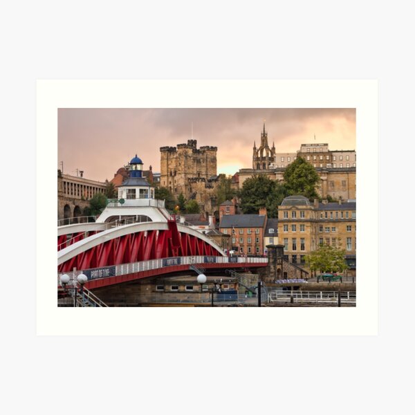 Swing Bridge and Castle Keep, Newcastle, Tyne and Wear Art Print