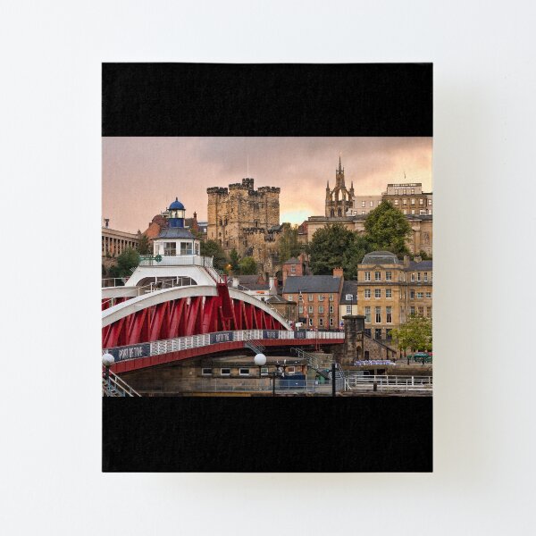 Swing Bridge and Castle Keep, Newcastle, Tyne and Wear Canvas Mounted Print