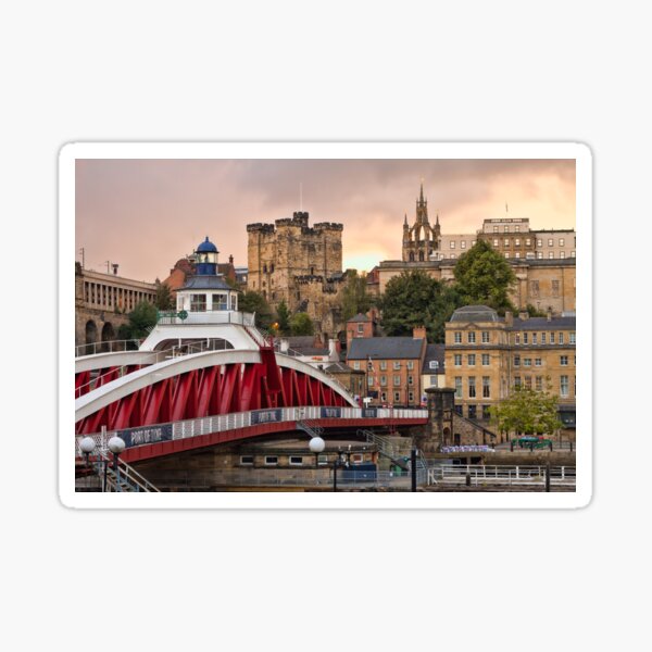 Swing Bridge and Castle Keep, Newcastle, Tyne and Wear Sticker