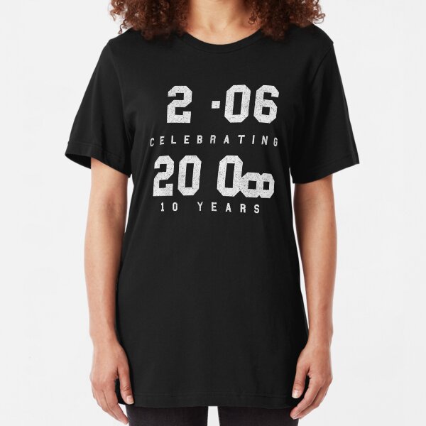 10 Year Anniversary CAD fan shirt - White Text Slim Fit T-Shirt