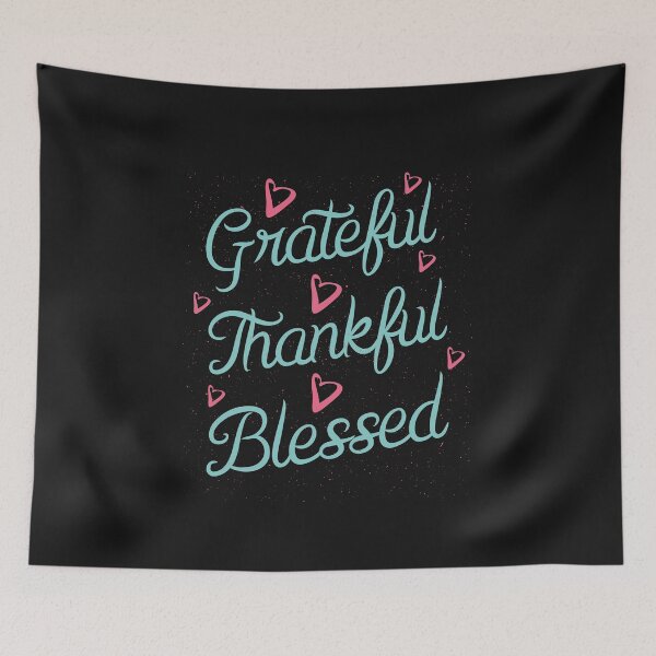 Item preview, Grateful Thankful Blessed Cute Thanksgiving design with Tiny Hearts Inspirational Slogan  designed and sold by alenaz.