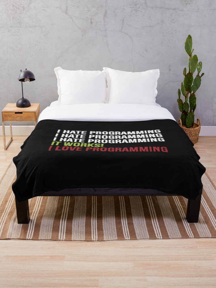 Thumbnail 1 of 6, Throw Blanket, I Love Programming designed and sold by eulonix.