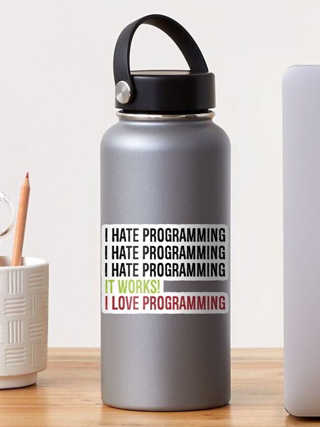 Thumbnail 1 of 3, Sticker, I Love Programming designed and sold by eulonix.