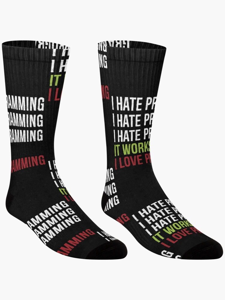 Thumbnail 3 of 5, Socks, I Love Programming designed and sold by eulonix.
