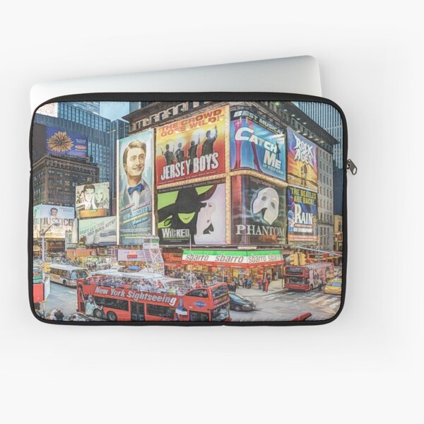 Times Square III (colour pen & ink) Laptop Sleeve