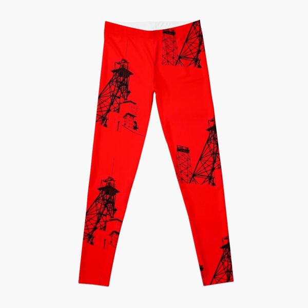 Butte Montana Headframe - Red Leggings
