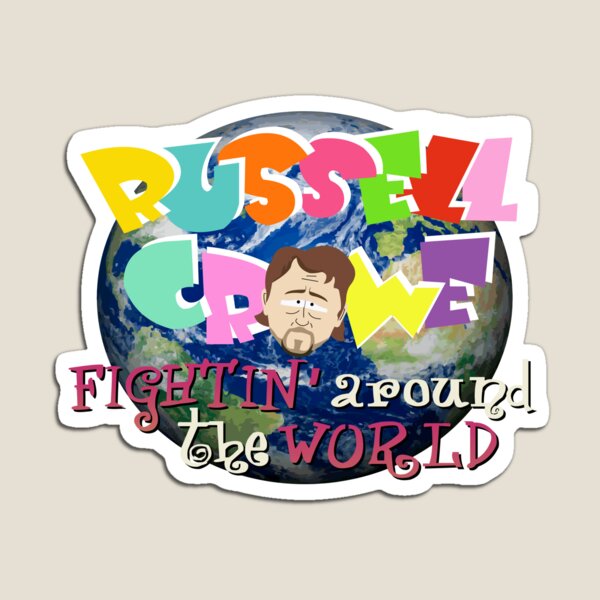 Vista previa del artículo con la obra «Russel Crowe: Peleando alrededor del mundo (South Park)», diseñado y vendido por rubinho146.
