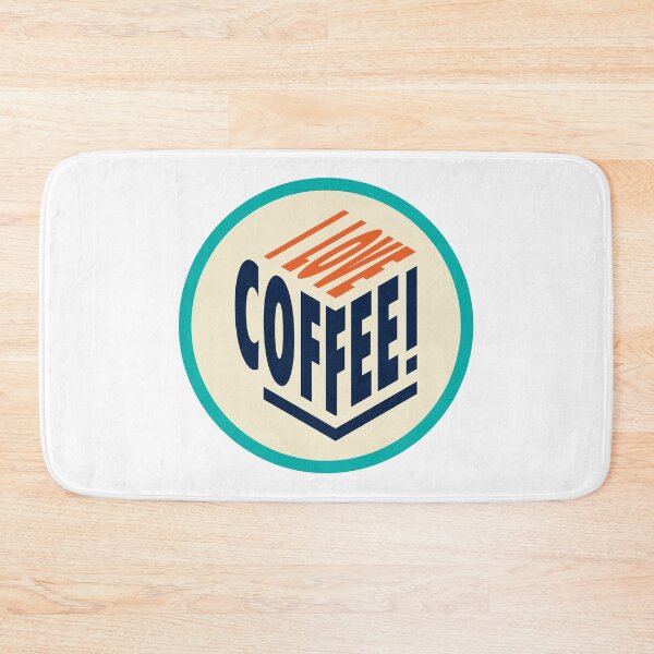 Item preview, I Love Coffee Blue Orange Retro Logo-Style Motif by Cappobeano designed and sold by cappobeano.