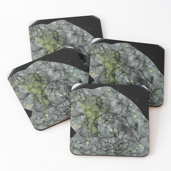 Item preview, Black and White Original Abstract Alcohol Ink on Record Album designed and sold by herzart.