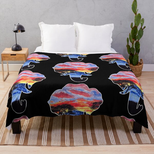 Item preview, African Sunset Landscape Elephant designed and sold by Ivy Lily Art.
