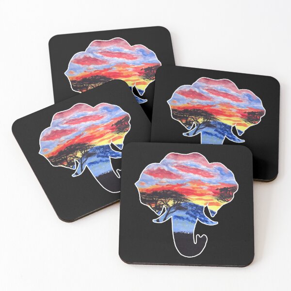 Item preview, African Sunset Landscape Elephant designed and sold by Ivy Lily Art.