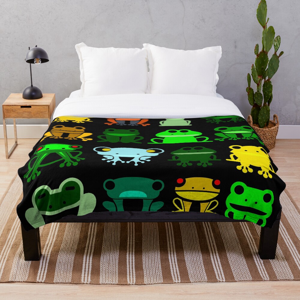 "Happy frogs" Throw Blanket for Sale by Leeloks Redbubble