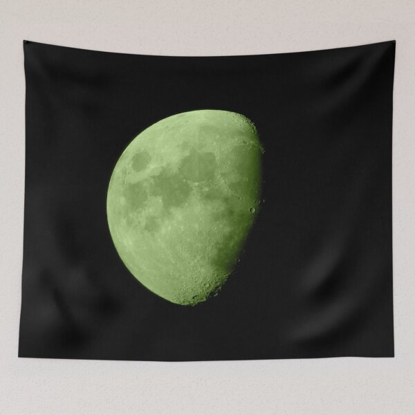 Item preview, 4K Dark Side of the Moon Lime Green // Picture of the Moon and its Craters with a High Definition Camera  designed and sold by catbyrdcolorado.