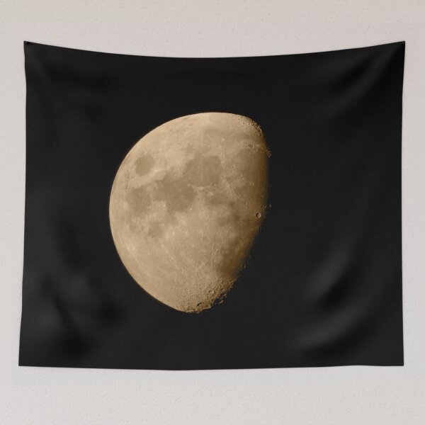 Item preview, 4K Dark Side of the Moon Golden Yellow // Picture of the Moon and its Craters with a High Definition Camera  designed and sold by catbyrdcolorado.