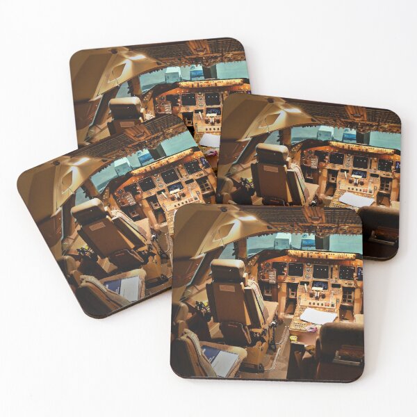 Boeing 747 Cockpit Coasters (Set of 4)