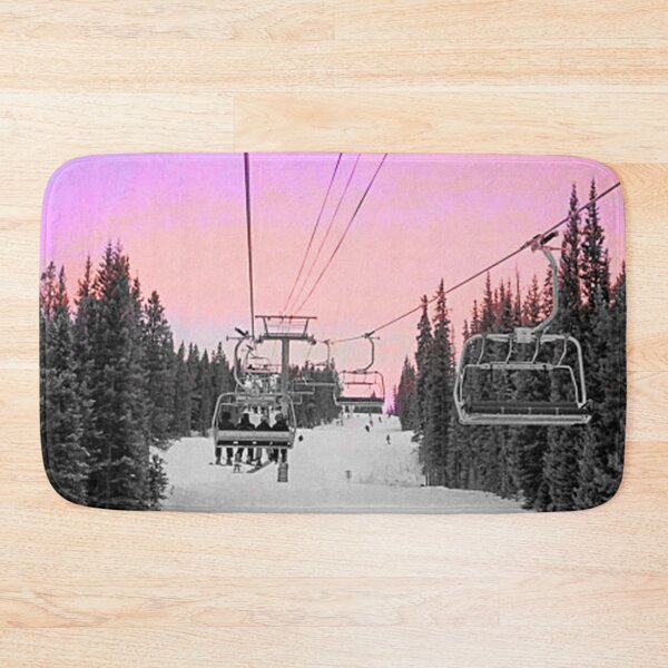 Item preview, Ski Lift Sunset Shot on iPhone 4 // Picture of Digitally Manipulated Sunset with Pink and Purple on the Skilift designed and sold by catbyrdcolorado.