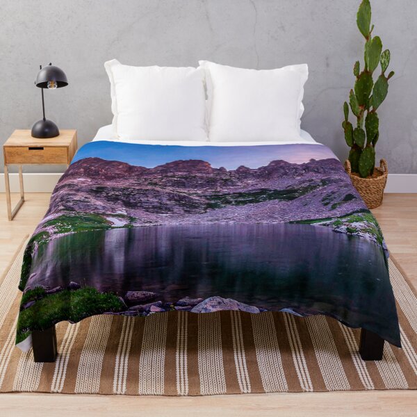 Item preview, Purple Mountain Lake // Rocky Peak Crescent Moon Incredible Colorful Sunset Beauty designed and sold by catbyrdcolorado.