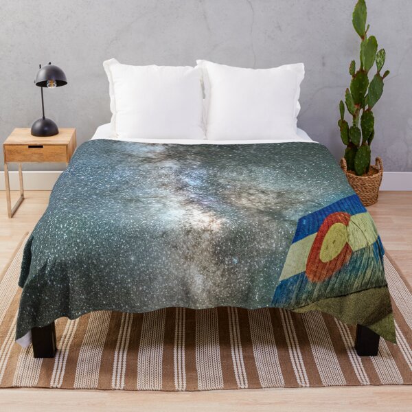 Item preview, Colorado Living // Milky Way Galaxy Long Exposure Photograph Incredible Starry Night and State Flag designed and sold by catbyrdcolorado.