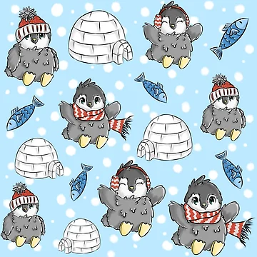 Artwork thumbnail, Penguin Pattern by InkItOut