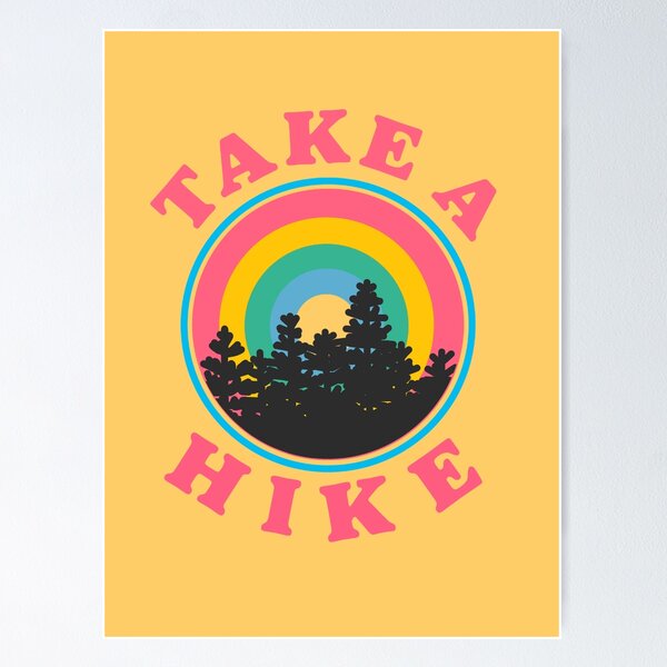 Item preview, take a hike retro rainbow sticker designed and sold by glowingly.