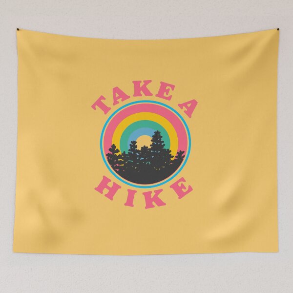 Item preview, take a hike retro rainbow sticker designed and sold by lex huff art.