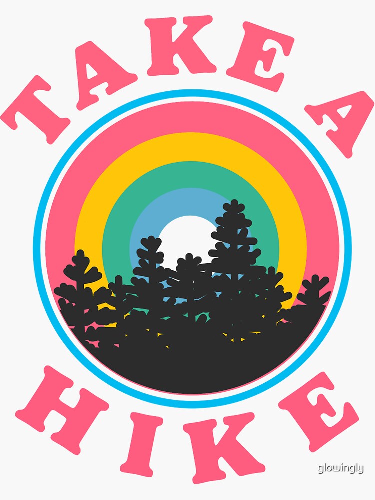 Take A Hike Retro Rainbow Sticker Sticker For Sale By Glowingly Redbubble 9146