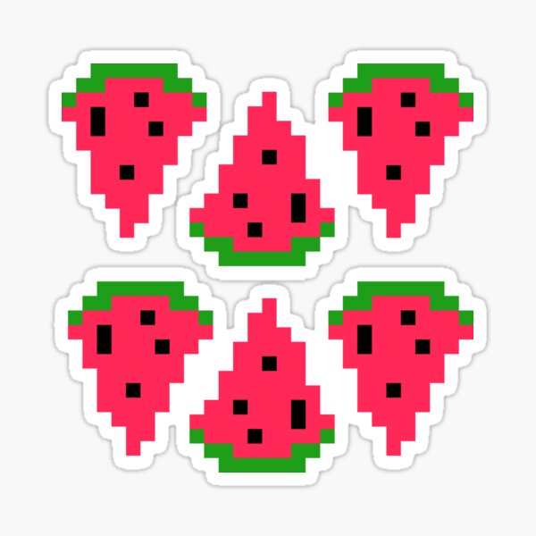 pixel art watermelon icon. 32x32 pixels. Vector illustration on a