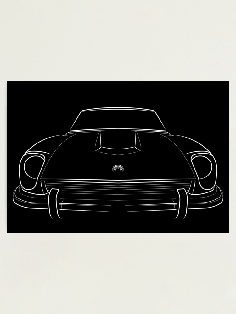 1973 Datsun 240Z - front stencil, white