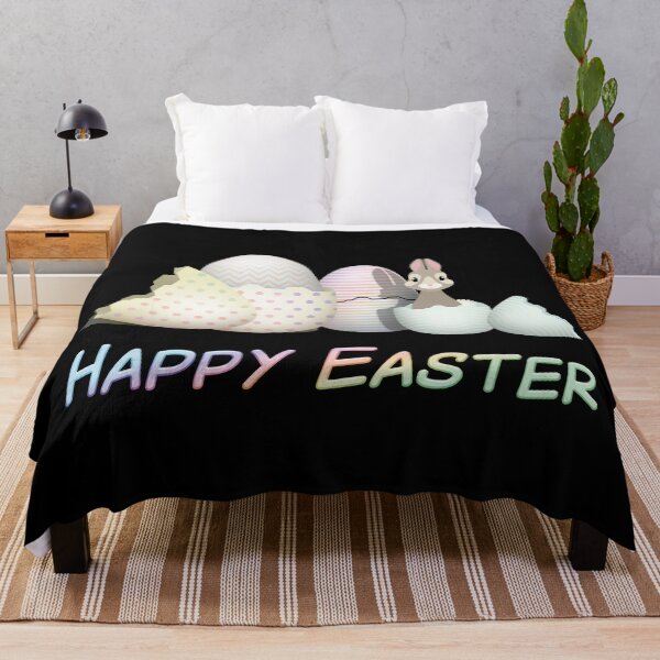 Item preview, Happy Easter - colorful kawaii Easter bunny & Easter eggs with typography (B) designed and sold by talgursmusthave.