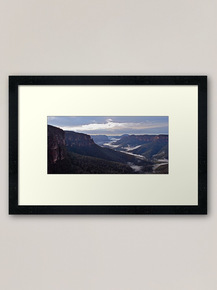 Alternate view of Govetts Leap Lookout. Framed Art Print