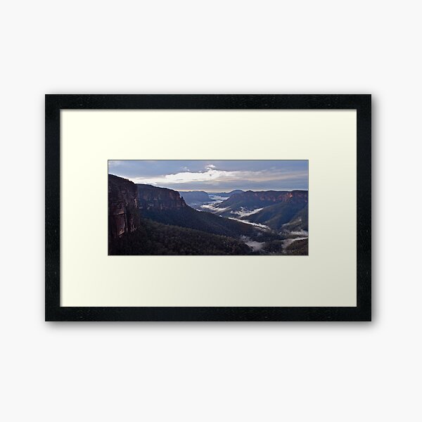 Govetts Leap Lookout. Framed Art Print