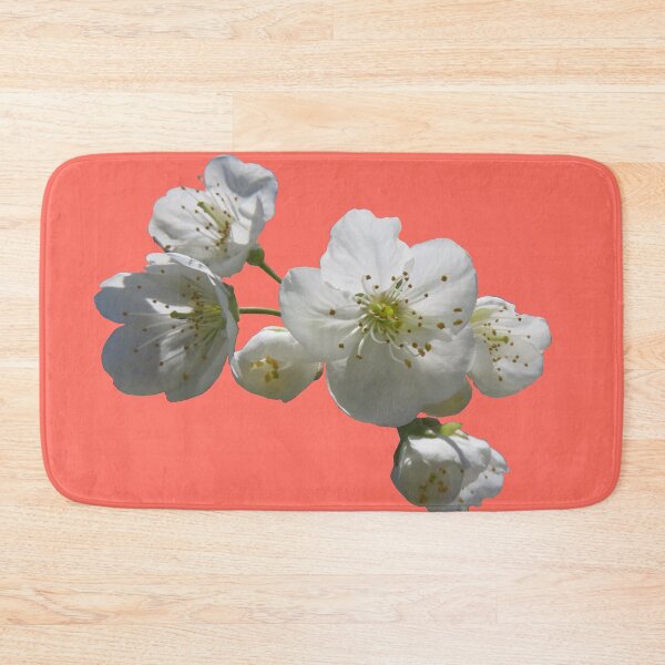 Item preview, cherries in blosssom on living coral designed and sold by AHELENE.