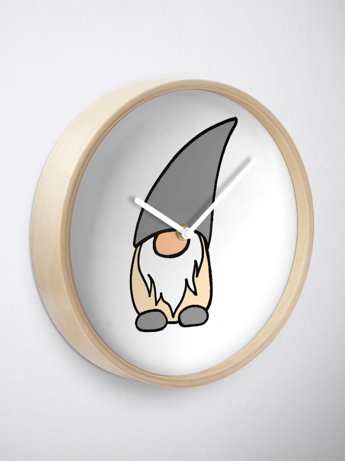 "Cute HandDrawn Christmas Gnome" Clock for Sale by vickav Redbubble