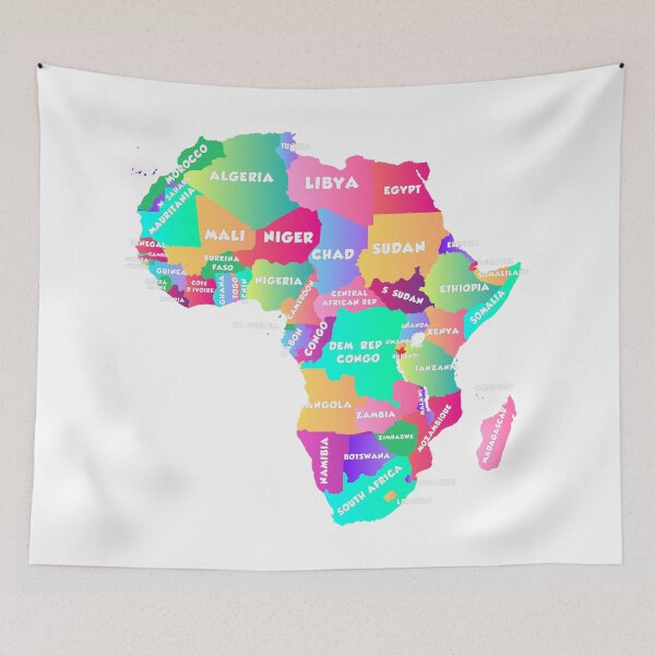 Item preview, Africa Continent map  the borders and the countries names designed and sold by mashmosh.