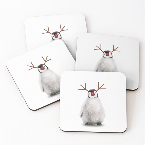 Item preview, Cute Christmas Penguin wearing antlers designed and sold by ArdeaOnline.