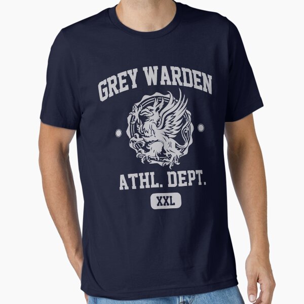 Item preview, Grey Warden Athletic Department | Dragon Age Gym Shirt Style | Silver Print designed and sold by surik-.