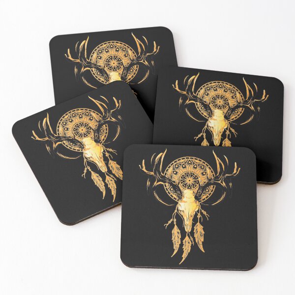 Item preview, Wild deer mandala with feathers. designed and sold by emphatic.