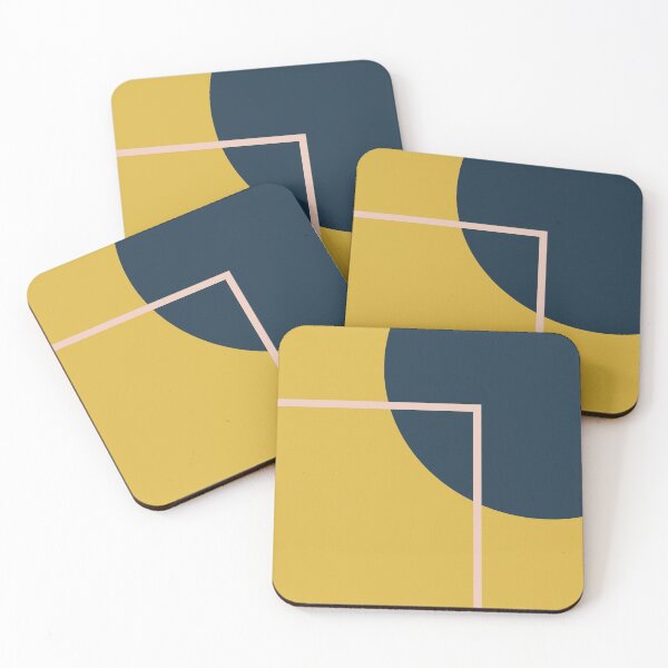 Item preview, Abstract Geometric Minimalist Navy Blue, Mustard Yellow, and Blush Pink designed and sold by kierkegaard.