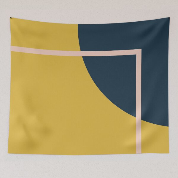Item preview, Abstract Geometric Minimalist Navy Blue, Mustard Yellow, and Blush Pink designed and sold by kierkegaard.