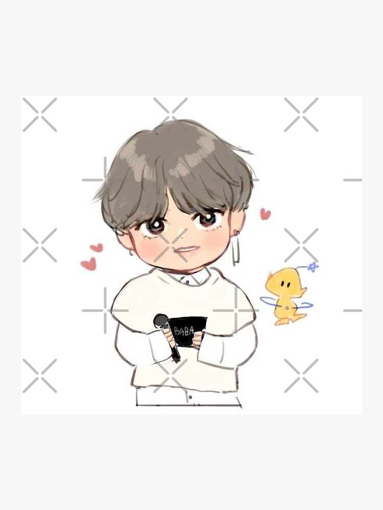 Tae Cartoon Sticker For Sale By Kyutaz Redbubble