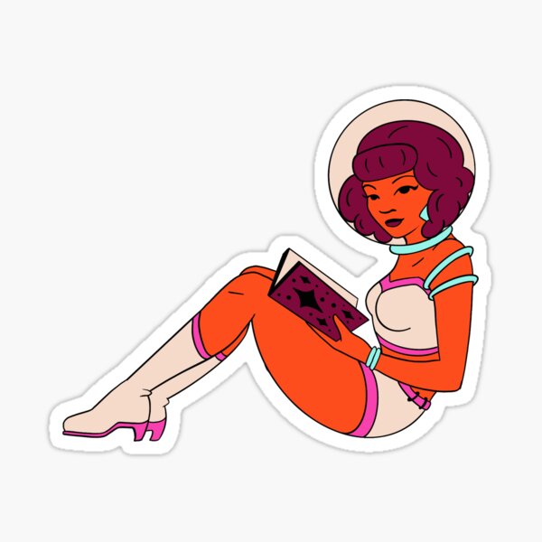 May Retro Sci-fi Pin Up Girl Glossy Sticker